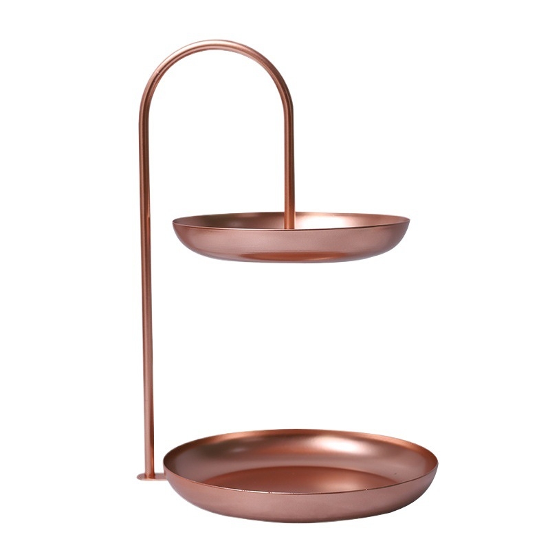 Двуслойна метална плодова чиния за дневна стая, масичка за кафе, поднос за закуски и бонбони