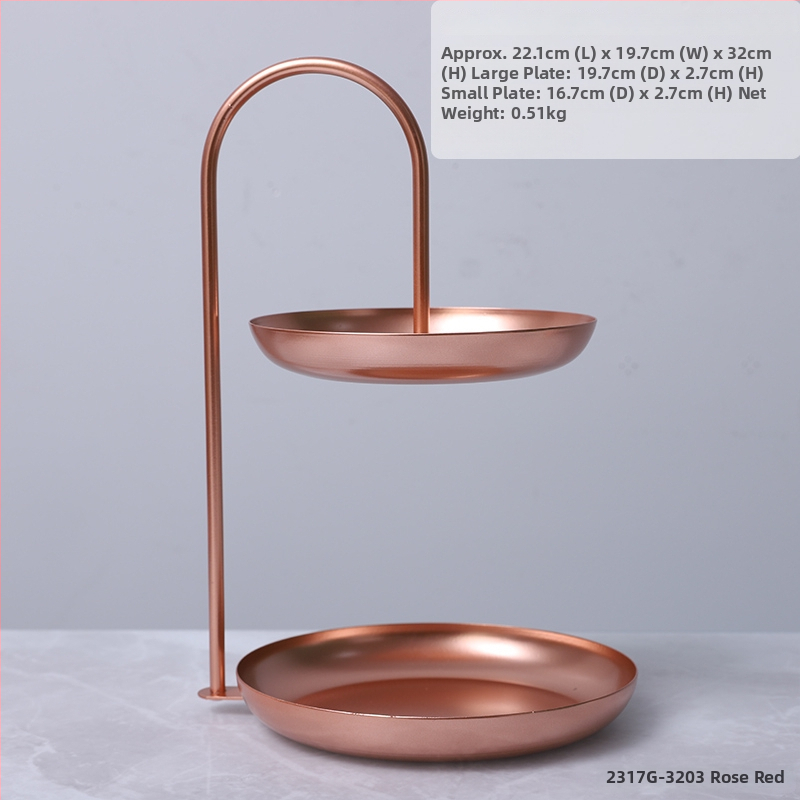 Двуслойна метална плодова чиния за дневна стая, масичка за кафе, поднос за закуски и бонбони