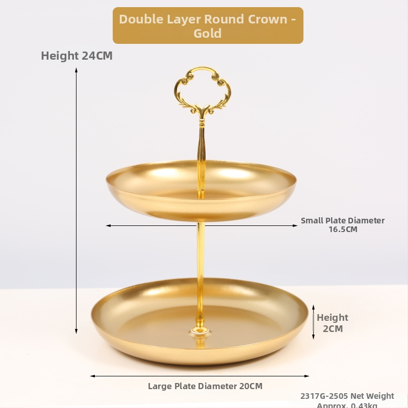 Двуслойна метална плодова чиния за дневна стая, масичка за кафе, поднос за закуски и бонбони