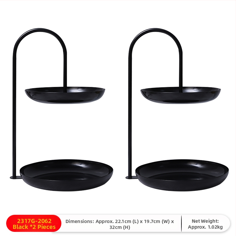 Двуслойна метална плодова чиния за дневна стая, масичка за кафе, поднос за закуски и бонбони