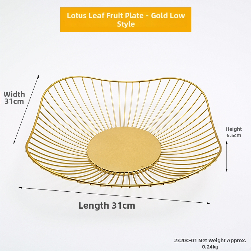 Двуслойна метална плодова чиния за дневна стая, масичка за кафе, поднос за закуски и бонбони
