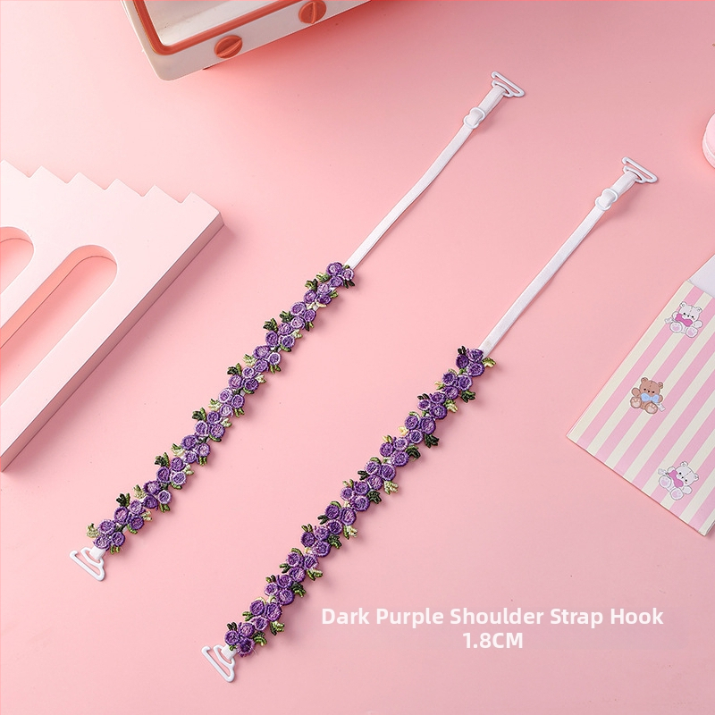 Mežģīņu krūšu siksnas ar izšūtiem ziediem, aizstājamas siksnas lenjerijai, dubultās plecu siksnas