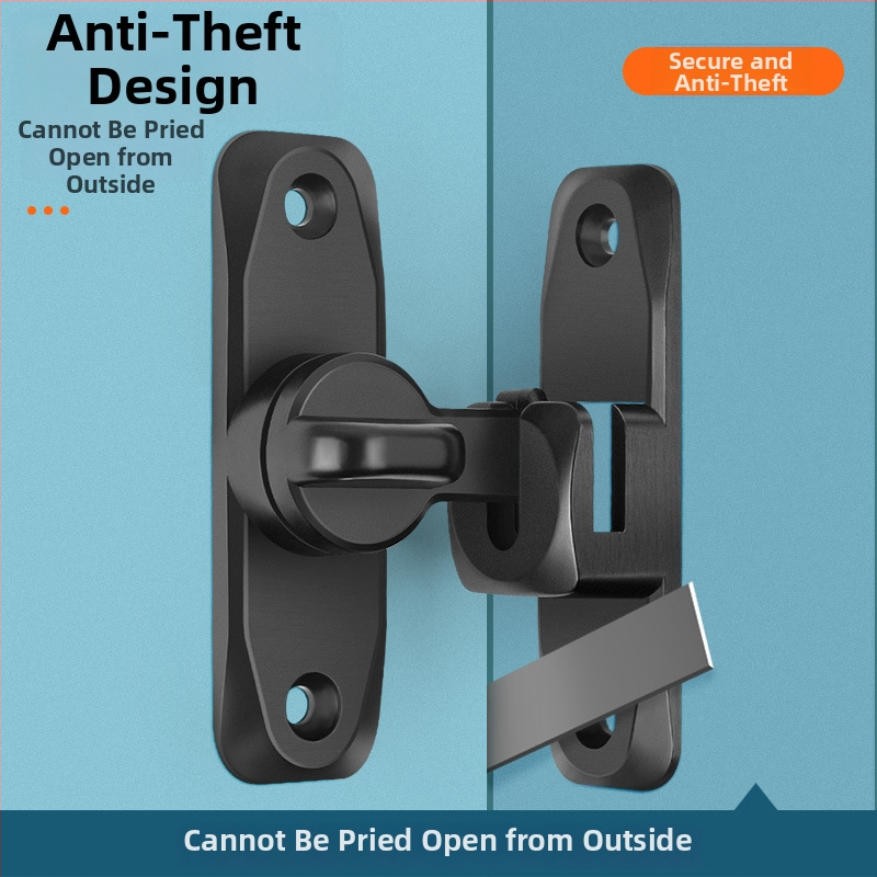 Bez urbšanas durvju aizslēgs 90° plūsmīgām durvīm – cinka sakausējuma materiāls, piemērots šķūnim un vannas istabai