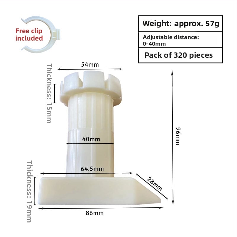 Regulējamas skapja kājiņas, ABS plastmasa, smagā slodze, mēbelēm