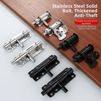 Nerūsējošā tērauda latch paredzēts koka durvīm – anti-theft, uzstādīšana bez urbumiem, Type A, 304/201, precīzi pulēta virsma