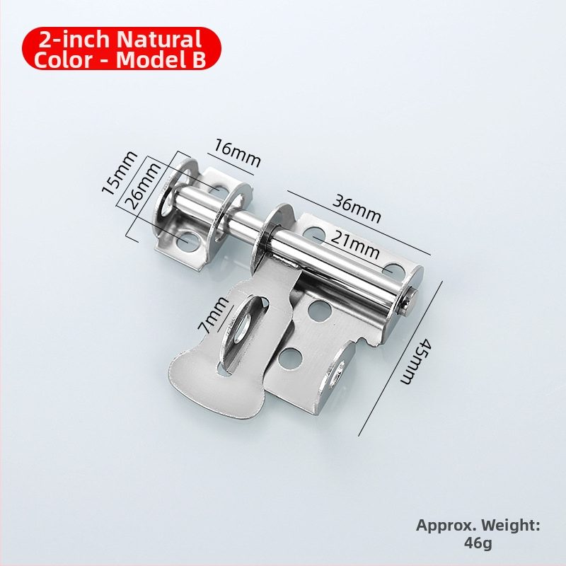 Nerūsējošā tērauda latch paredzēts koka durvīm – anti-theft, uzstādīšana bez urbumiem, Type A, 304/201, precīzi pulēta virsma