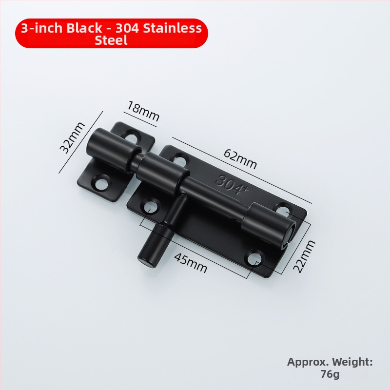 Nerūsējošā tērauda latch paredzēts koka durvīm – anti-theft, uzstādīšana bez urbumiem, Type A, 304/201, precīzi pulēta virsma