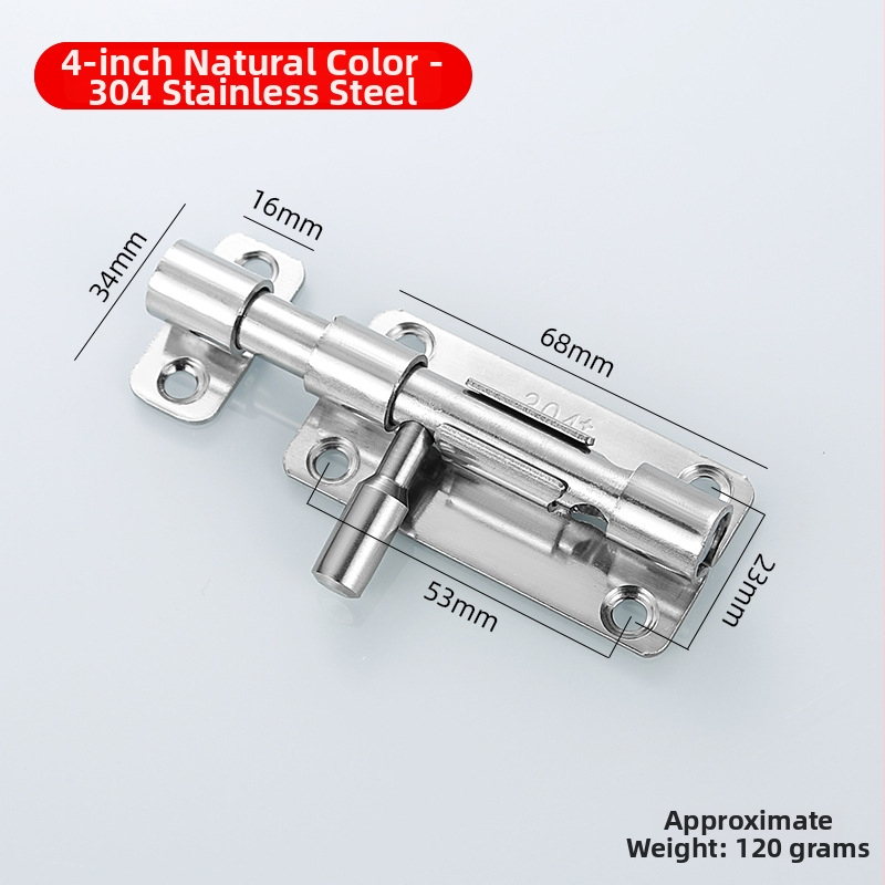 Nerūsējošā tērauda latch paredzēts koka durvīm – anti-theft, uzstādīšana bez urbumiem, Type A, 304/201, precīzi pulēta virsma