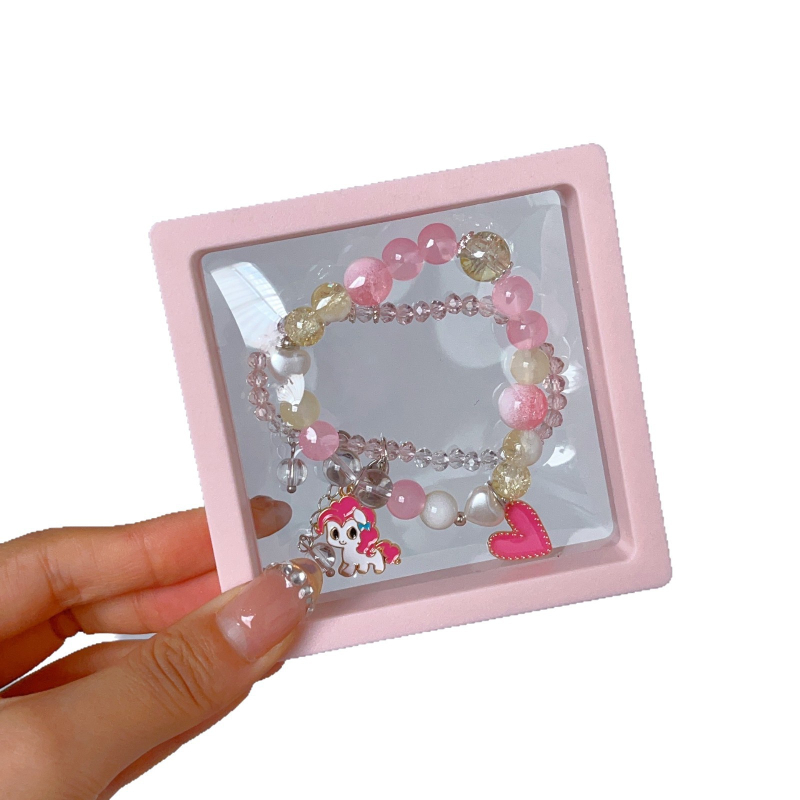 Χειροποίητο παιδικό βραχιόλι με χαρακτήρα καρτούν πόνι, χάντρες, για ηλικίες 3–10