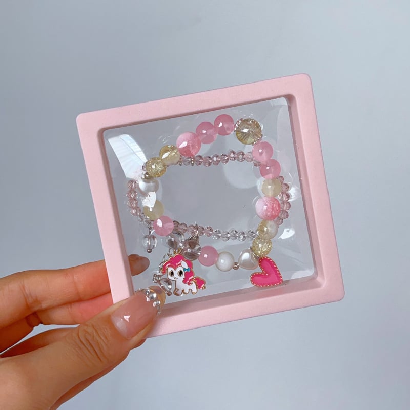 Χειροποίητο παιδικό βραχιόλι με χαρακτήρα καρτούν πόνι, χάντρες, για ηλικίες 3–10