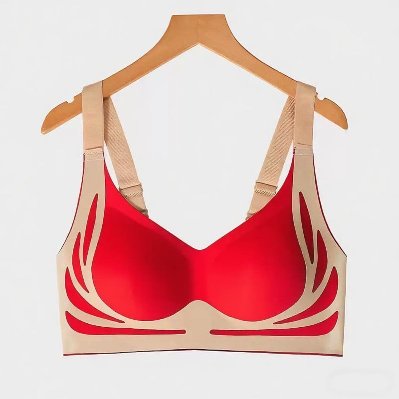 Σουτιέν χωρίς ραφές για μεγάλο μέγεθος, χωρίς ενίσχυση, με πλήρη чашά, φόρμα με λεπτό πάνω μέρος και παχύτερο κάτω, πίσω κλείσιμο με τέσσερις σειρές αγκίστρων