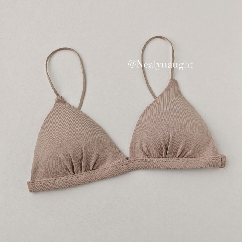 Pamučni grudnjak s trokutastim košaricama, bežični, tanak oblik košarica