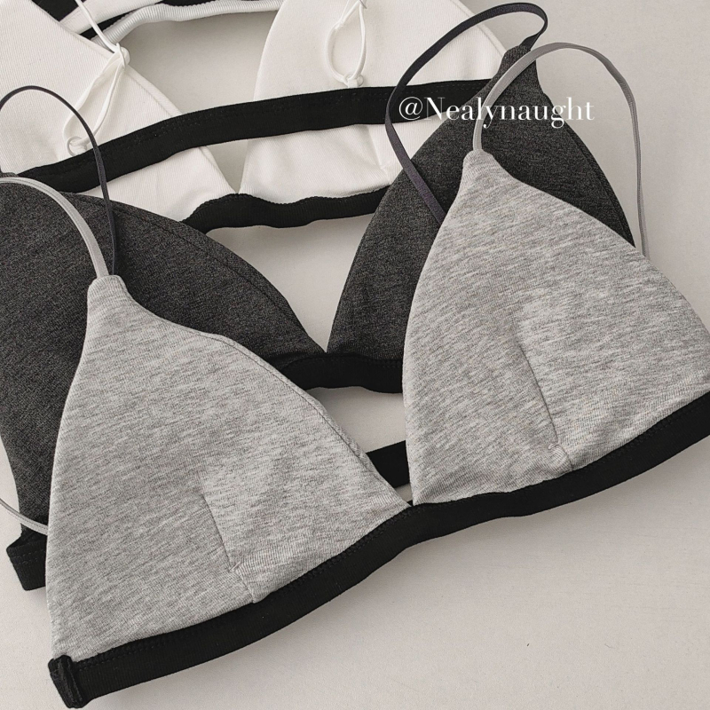 Pamučni grudnjak s trokutastim košaricama, bežični, tanak oblik košarica