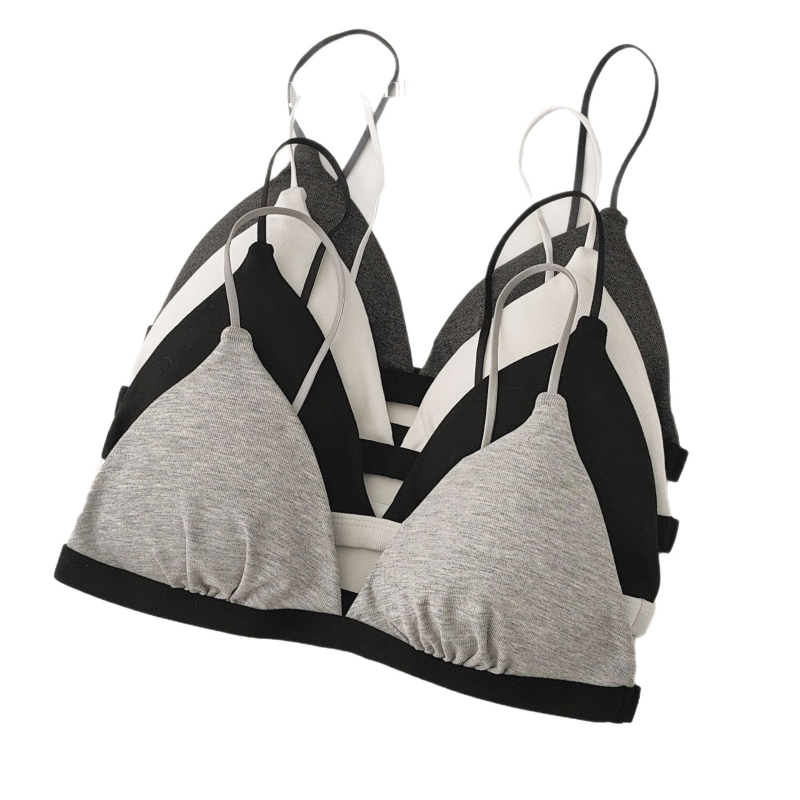 Pamučni grudnjak s trokutastim košaricama, bežični, tanak oblik košarica