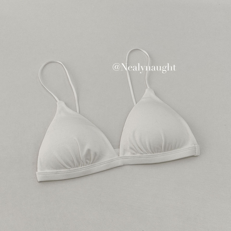 Pamučni grudnjak s trokutastim košaricama, bežični, tanak oblik košarica