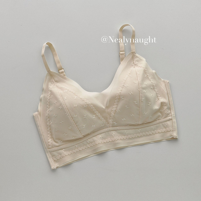 Pamučni grudnjak s trokutastim košaricama, bežični, tanak oblik košarica