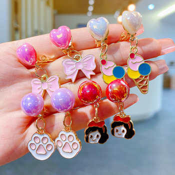 Bērnu ausu klipsi – Princeses sērija, rokdarbs no sakausējuma, bez piespraudes, piemērots vecumam 3–6, 6–10 un 10+