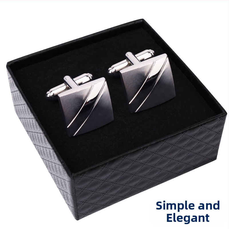 Κουμπιά μανικετόκουμπα (κράμα, απλό ανδρικό στυλ, γεωμετρικός σχεδιασμός, ηλεκτροπλατίωση)