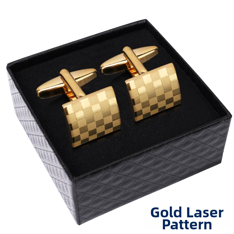 Κουμπιά μανικετόκουμπα (κράμα, απλό ανδρικό στυλ, γεωμετρικός σχεδιασμός, ηλεκτροπλατίωση)