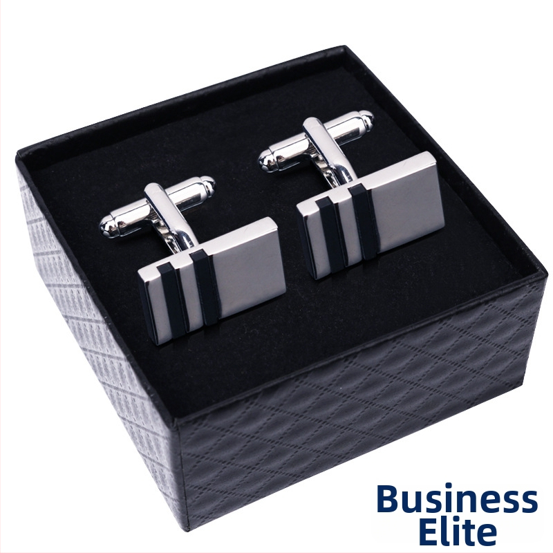 Κουμπιά μανικετόκουμπα (κράμα, απλό ανδρικό στυλ, γεωμετρικός σχεδιασμός, ηλεκτροπλατίωση)