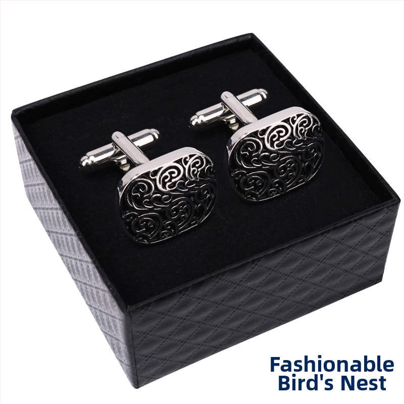 Κουμπιά μανικετόκουμπα (κράμα, απλό ανδρικό στυλ, γεωμετρικός σχεδιασμός, ηλεκτροπλατίωση)