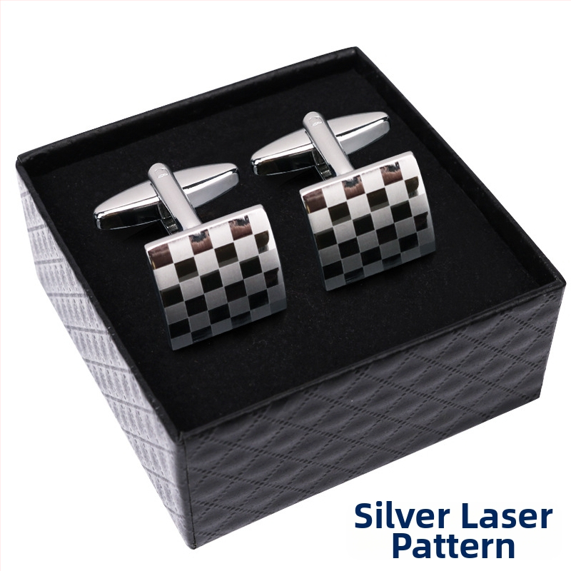 Κουμπιά μανικετόκουμπα (κράμα, απλό ανδρικό στυλ, γεωμετρικός σχεδιασμός, ηλεκτροπλατίωση)