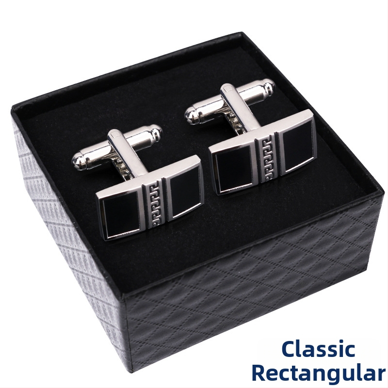 Κουμπιά μανικετόκουμπα (κράμα, απλό ανδρικό στυλ, γεωμετρικός σχεδιασμός, ηλεκτροπλατίωση)