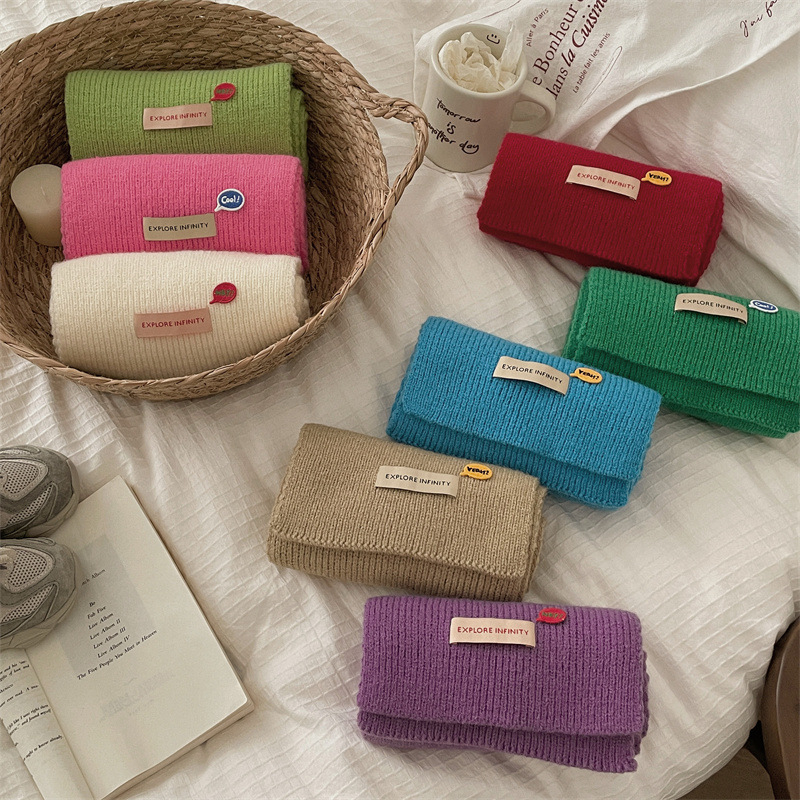 Μάλλινο σάλι, κορεατικό στυλ, μοτίβο με χρωματικό συντονισμό, τραπεζοειδές σχήμα, warp-knit ύφανση, ζεσταίνει