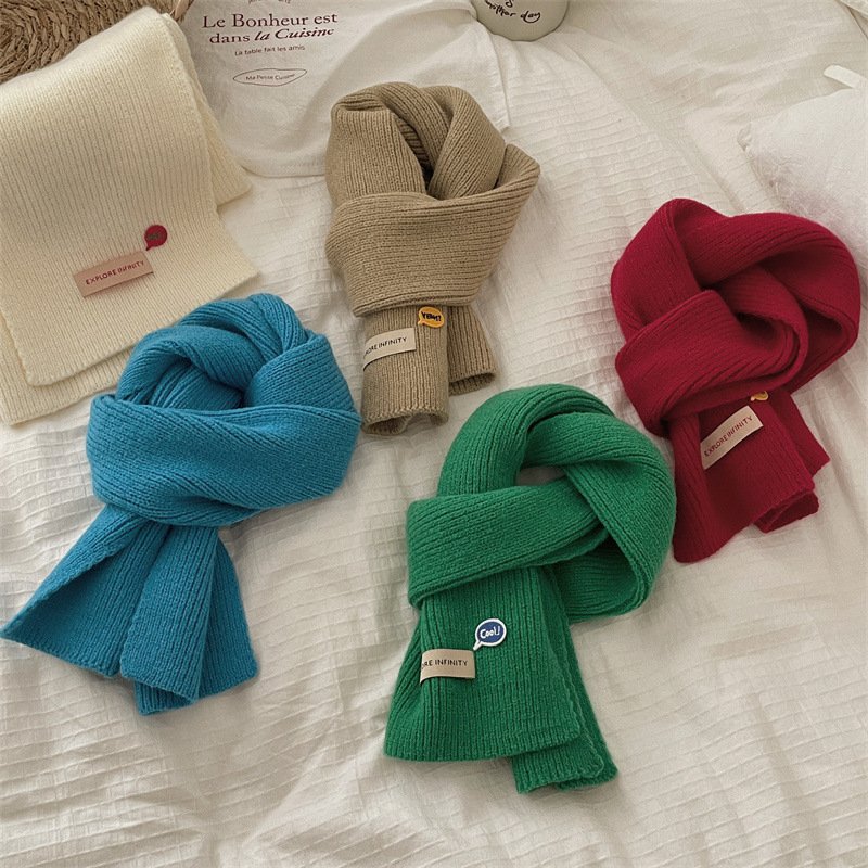 Μάλλινο σάλι, κορεατικό στυλ, μοτίβο με χρωματικό συντονισμό, τραπεζοειδές σχήμα, warp-knit ύφανση, ζεσταίνει