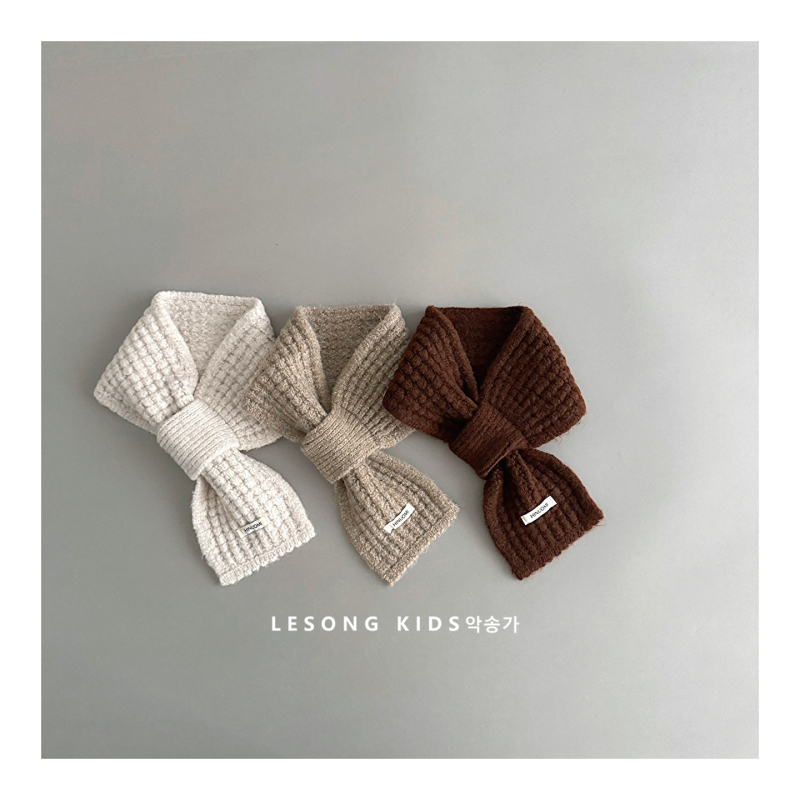 Παιδικός κασκόλ από βαμβάκι για φθινόπωρο και χειμώνα, μονοχρωτικό σχέδιο, ύφασμα πλεκτό με warp knitting, διατηρεί τη ζέστη, μεσαίο μήκος