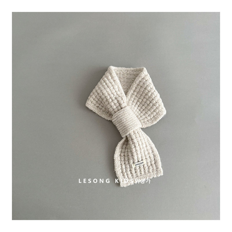 Παιδικός κασκόλ από βαμβάκι για φθινόπωρο και χειμώνα, μονοχρωτικό σχέδιο, ύφασμα πλεκτό με warp knitting, διατηρεί τη ζέστη, μεσαίο μήκος