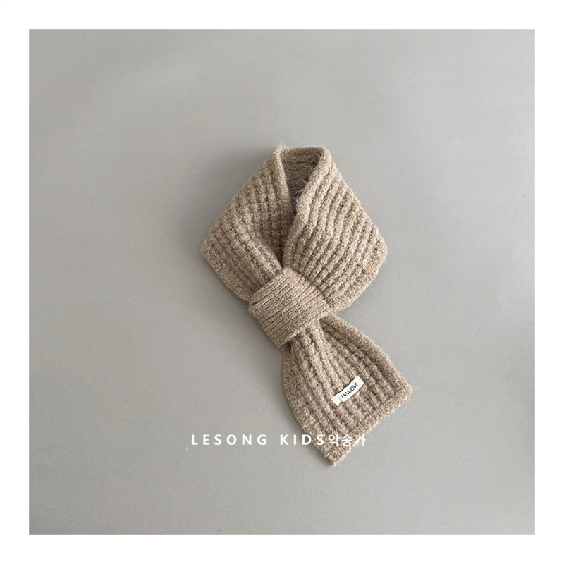 Παιδικός κασκόλ από βαμβάκι για φθινόπωρο και χειμώνα, μονοχρωτικό σχέδιο, ύφασμα πλεκτό με warp knitting, διατηρεί τη ζέστη, μεσαίο μήκος