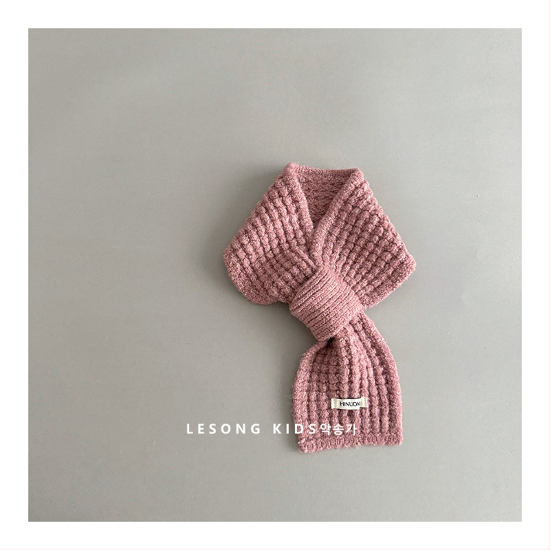 Παιδικός κασκόλ από βαμβάκι για φθινόπωρο και χειμώνα, μονοχρωτικό σχέδιο, ύφασμα πλεκτό με warp knitting, διατηρεί τη ζέστη, μεσαίο μήκος