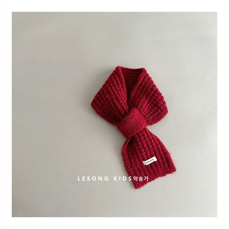 Παιδικός κασκόλ από βαμβάκι για φθινόπωρο και χειμώνα, μονοχρωτικό σχέδιο, ύφασμα πλεκτό με warp knitting, διατηρεί τη ζέστη, μεσαίο μήκος