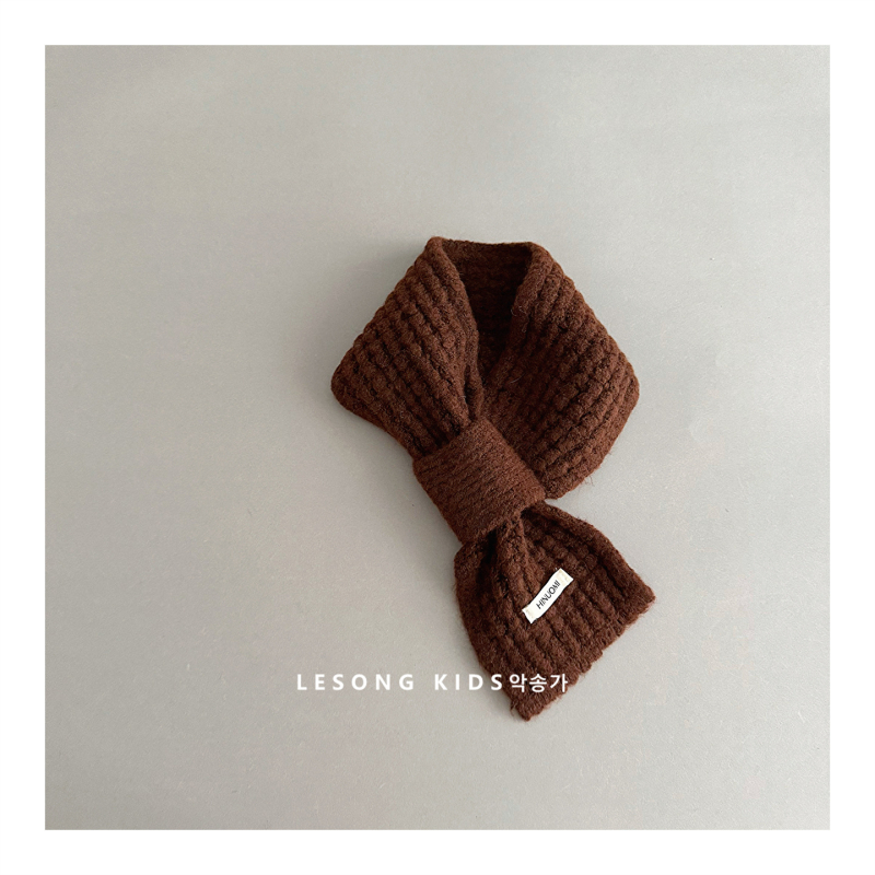 Παιδικός κασκόλ από βαμβάκι για φθινόπωρο και χειμώνα, μονοχρωτικό σχέδιο, ύφασμα πλεκτό με warp knitting, διατηρεί τη ζέστη, μεσαίο μήκος