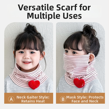 Παιδικό κασκόλ με προστασία από τον άνεμο για τον λαιμό και λουρί για τα αυτιά, unisex, πολυεστέρας, άνοιξη 2025