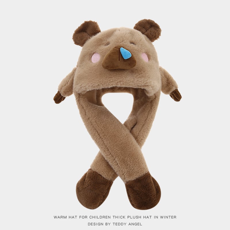 Χειμερινό καπέλο-βαλακλάβα με κινητά αυτιά, ενσωματωμένο καπέλο για παιδιά, αναπνεύσιμο πολυεστέρας, προστασία αυτιών, για ηλικίες 2-10+ ετών