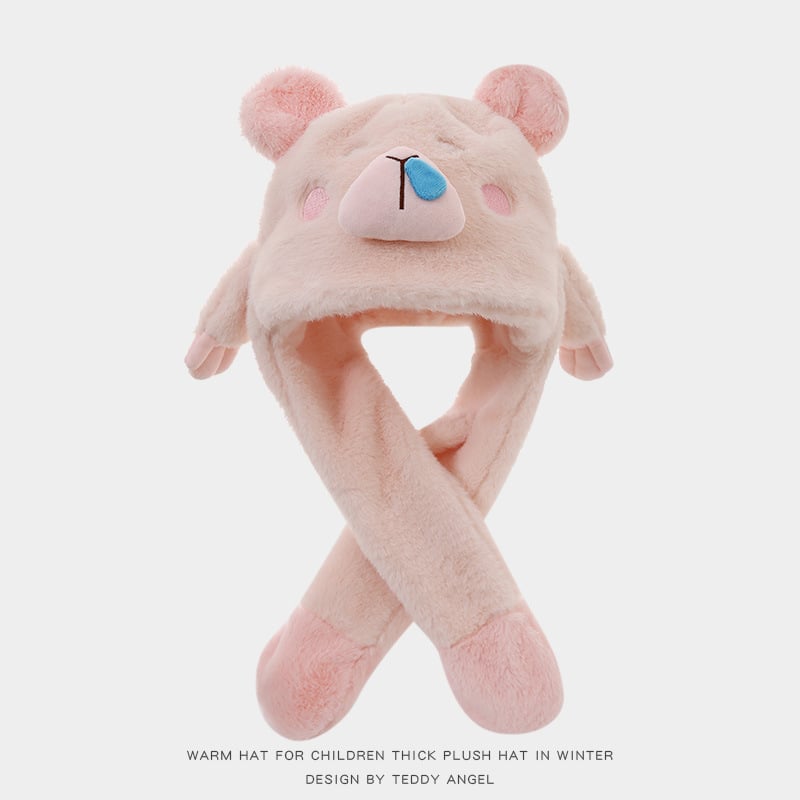 Χειμερινό καπέλο-βαλακλάβα με κινητά αυτιά, ενσωματωμένο καπέλο για παιδιά, αναπνεύσιμο πολυεστέρας, προστασία αυτιών, για ηλικίες 2-10+ ετών