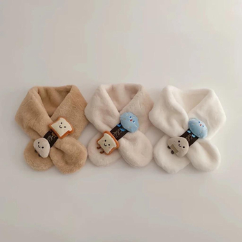 Παιδικό κασκόλ από γούνα κουνελιού με σχέδιο καρτούν - Unisex για άνοιξη, περιεκτικότητα σε γούνα >96%