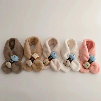 Παιδικό κασκόλ από γούνα κουνελιού με σχέδιο καρτούν - Unisex για άνοιξη, περιεκτικότητα σε γούνα >96%