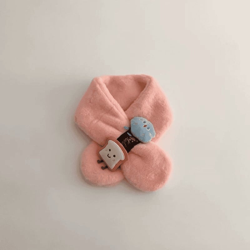 Παιδικό κασκόλ από γούνα κουνελιού με σχέδιο καρτούν - Unisex για άνοιξη, περιεκτικότητα σε γούνα >96%