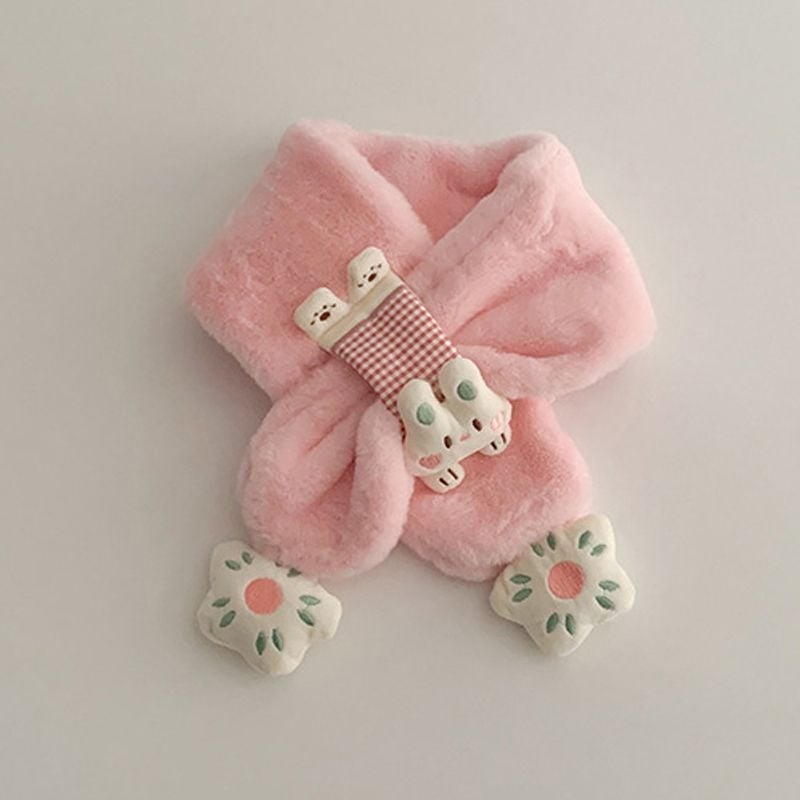 Παιδικό κασκόλ από γούνα κουνελιού με σχέδιο καρτούν - Unisex για άνοιξη, περιεκτικότητα σε γούνα >96%