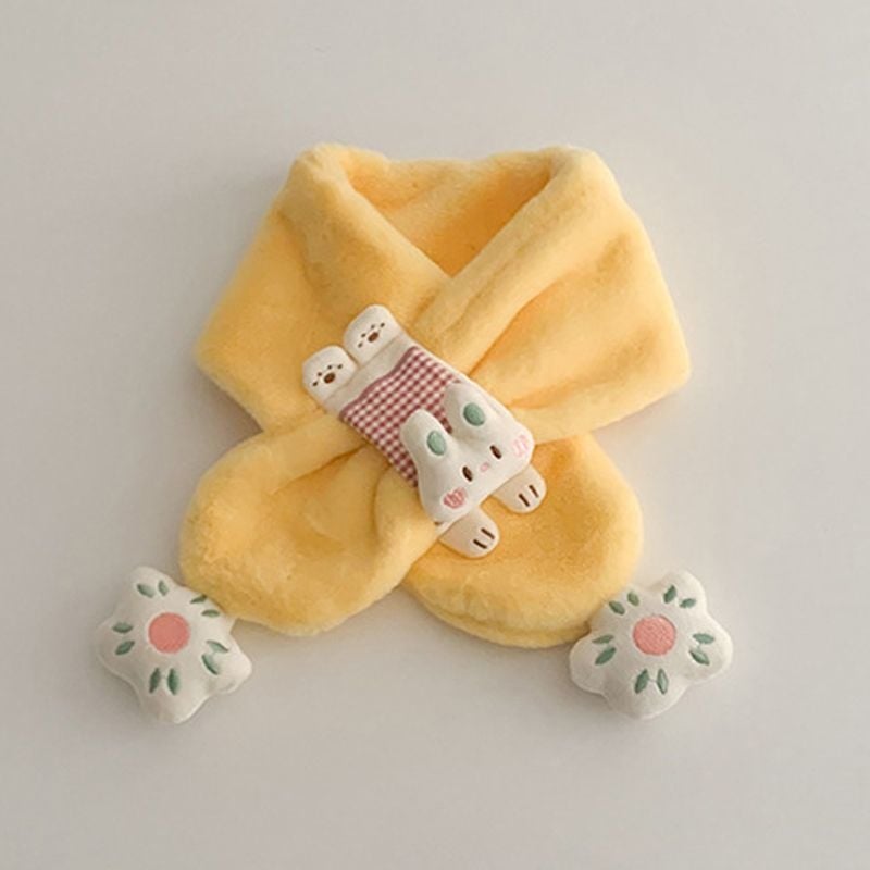 Παιδικό κασκόλ από γούνα κουνελιού με σχέδιο καρτούν - Unisex για άνοιξη, περιεκτικότητα σε γούνα >96%