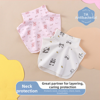 Παιδικό κασκόλ με μισό-υψωμένο γιακά, βαμβακερό, μονόχρωμο σχέδιο, unisex, φθινοπωρινό-χειμερινό