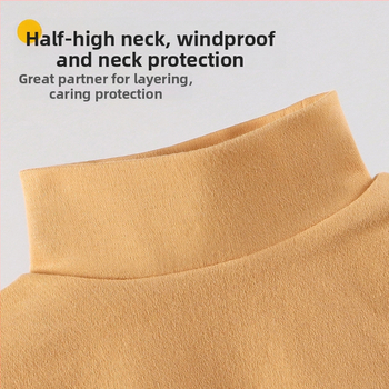 Παιδικό κασκόλ με μισό-υψωμένο γιακά, βαμβακερό, μονόχρωμο σχέδιο, unisex, φθινοπωρινό-χειμερινό