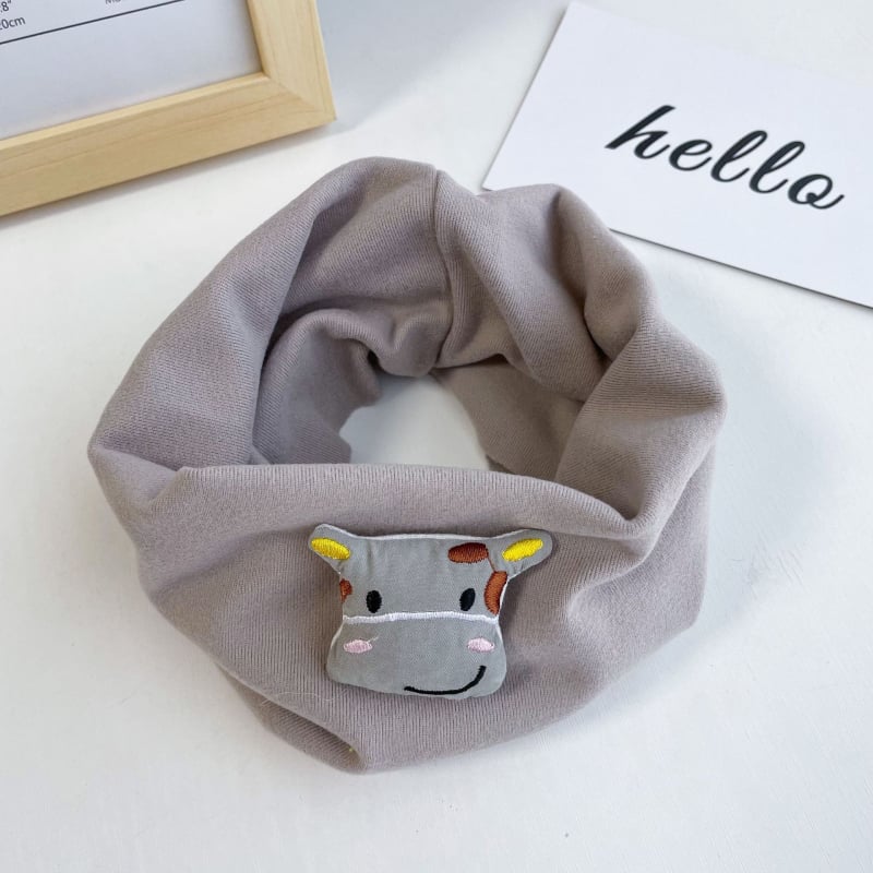 Παιδικό φουλάρι λαιμού με ζωικό σχέδιο, πολυεστέρας, ύφανση warp knitting, κεντημένο, ζεστό
