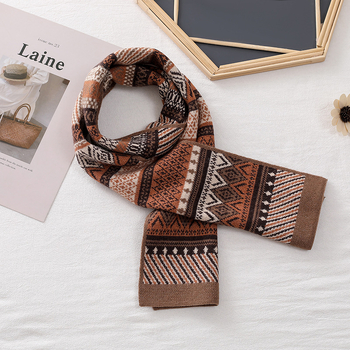 Φουλάρι από συνθετικό κασμίρι, καρό σχέδιο, χειροποίητο πλεκτό με βελονιά, ζεστό, ιαπωνο-κορεατικό γλυκό στυλ