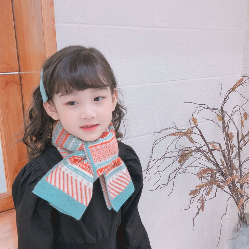 Φουλάρι από συνθετικό κασμίρι, καρό σχέδιο, χειροποίητο πλεκτό με βελονιά, ζεστό, ιαπωνο-κορεατικό γλυκό στυλ