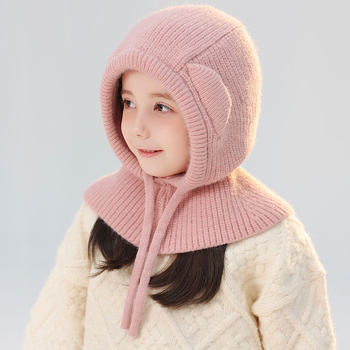 Παιδικό σκουφί balaclava με κουκούλα και ενσωματωμένο λαιμό — πολυεστέρας, χειμώνας, Sibeixin