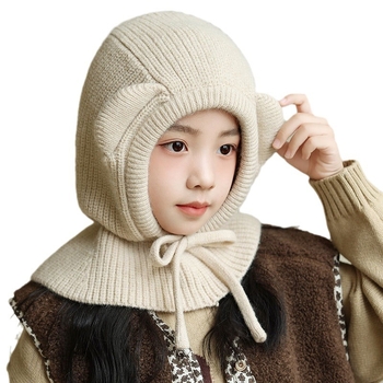 Παιδικό σκουφί balaclava με κουκούλα και ενσωματωμένο λαιμό — πολυεστέρας, χειμώνας, Sibeixin